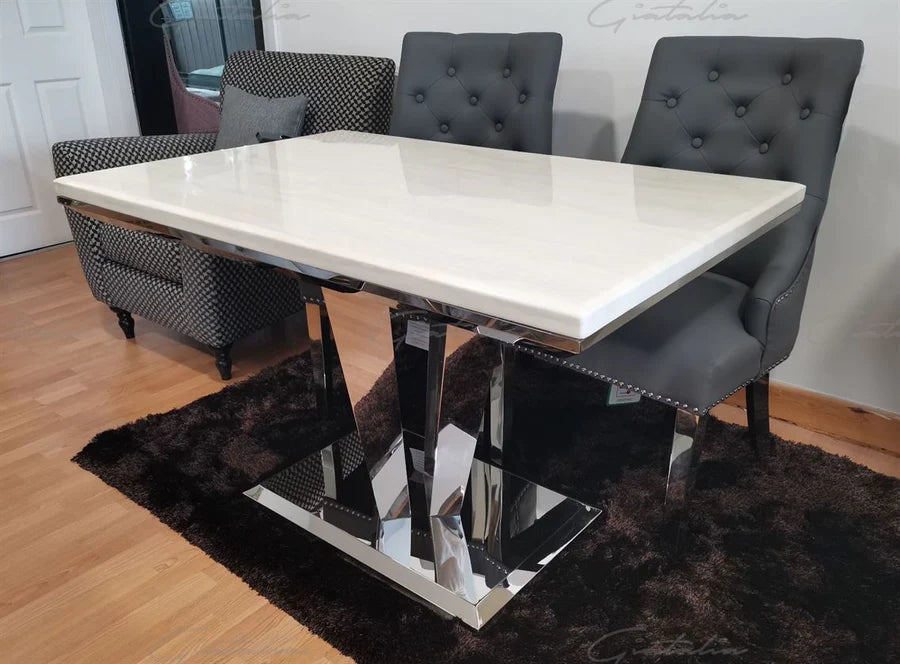 Riccardo 120cm Marble Dining Table - Belmont Interiors