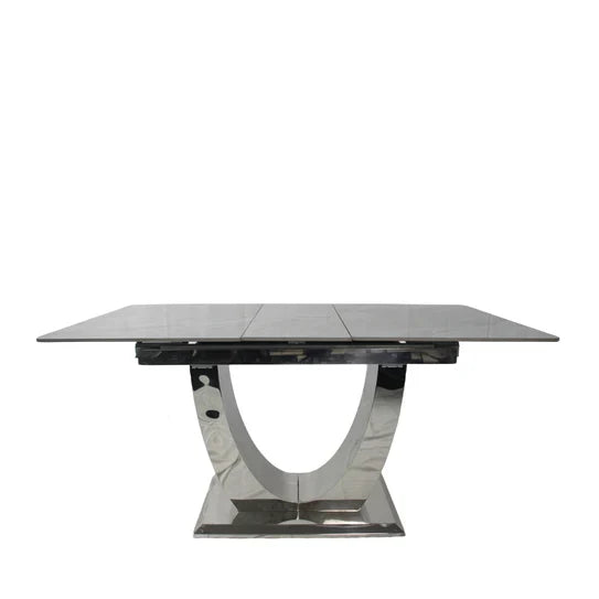 Arial 1.6-2.0m Extending Grey Ceramic Marble Dining Table - Belmont Interiors