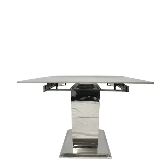 Arial 1.6-2.0m Extending Grey Ceramic Marble Dining Table - Belmont Interiors