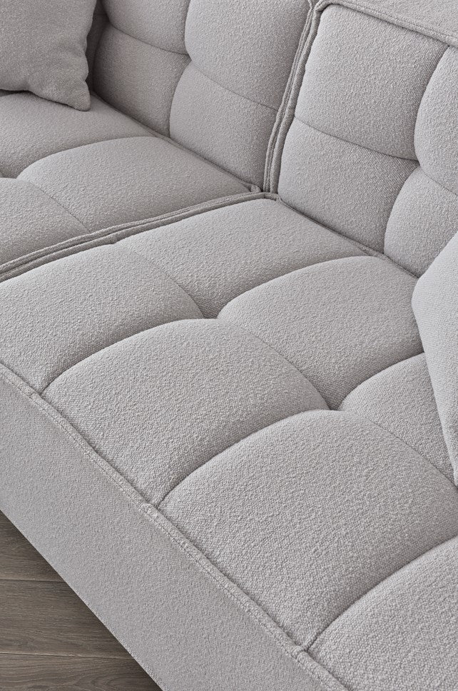 The Murray Putty Grey Boucle 3 Seater Premium Sofa Putty Grey Boucle Fabric - Belmont Interiors