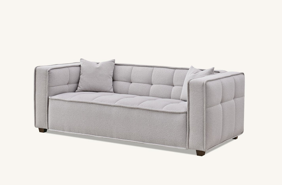 The Murray Putty Grey Boucle 3 Seater Premium Sofa Putty Grey Boucle Fabric - Belmont Interiors