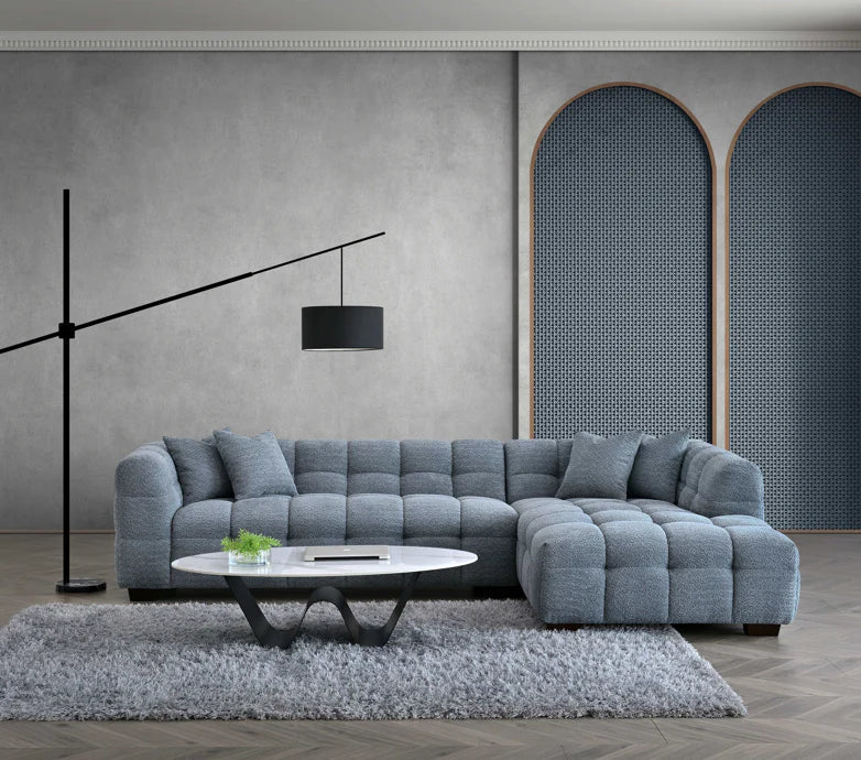 The Tribeca Premium Bubble Iron Boucle Corner Sofa - Belmont Interiors