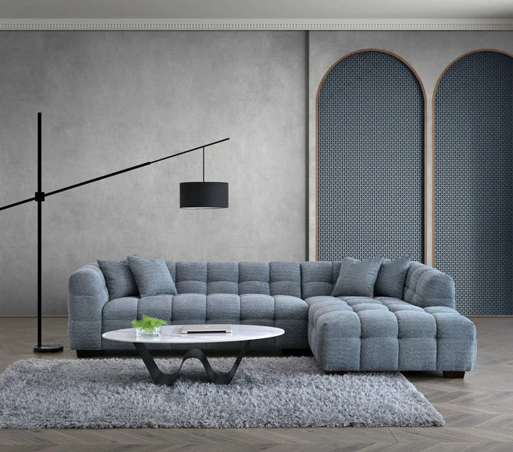 The Tribeca Premium Bubble Iron Boucle Corner Sofa - Belmont Interiors