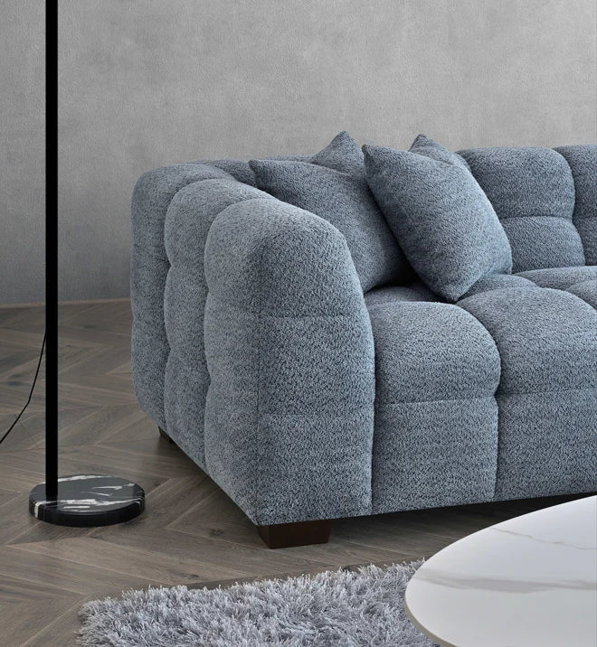 The Tribeca Premium Bubble Iron Boucle Corner Sofa - Belmont Interiors