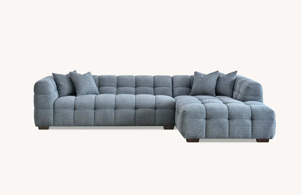 The Tribeca Premium Bubble Iron Boucle Corner Sofa - Belmont Interiors