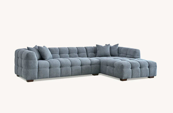 The Tribeca Premium Bubble Iron Boucle Corner Sofa - Belmont Interiors