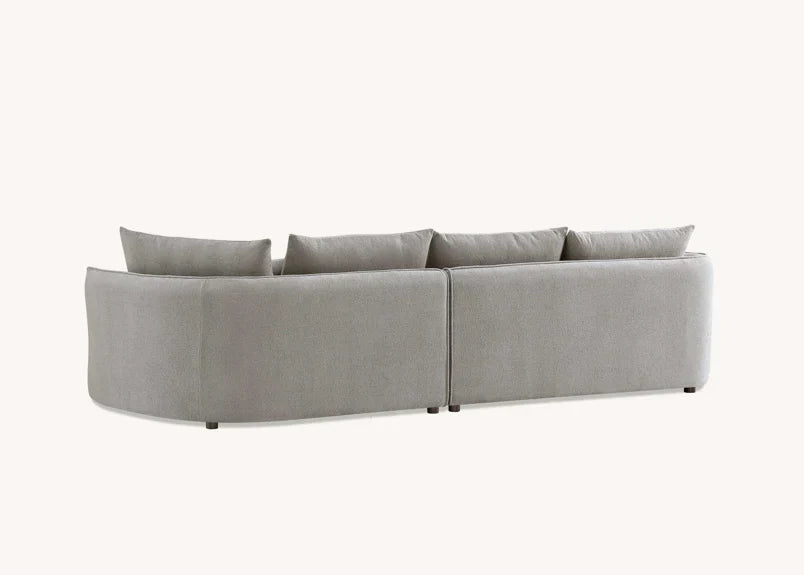 The Rubin Premium Corner Lounger Sofa in Taupe Pebble Boucle Fabric - Belmont Interiors