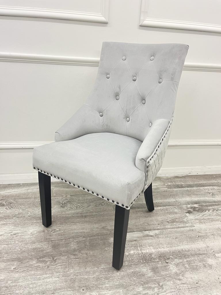 Bentley Light Grey and Black Dining Chair - Belmont Interiors