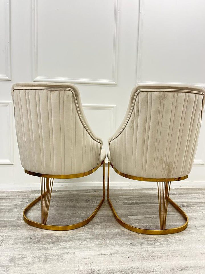 Carlton Cream & Gold Dining Chair - Belmont Interiors