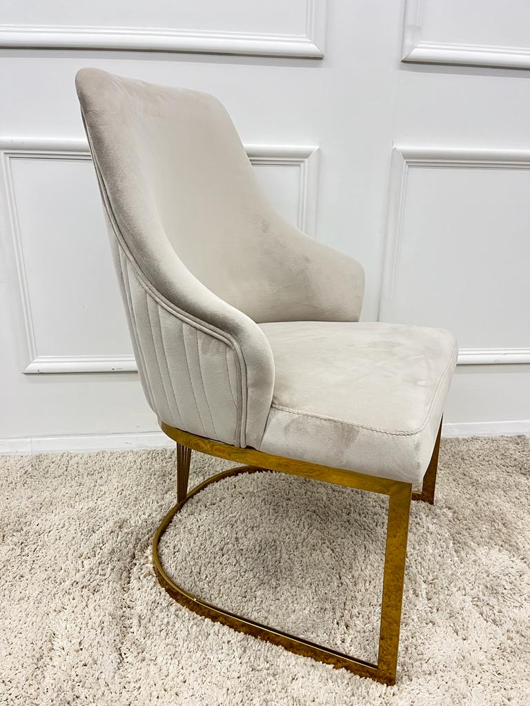 Carlton Cream & Gold Dining Chair - Belmont Interiors