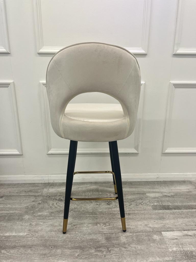 Astra Cream Black & Gold Bar Stool - Belmont Interiors