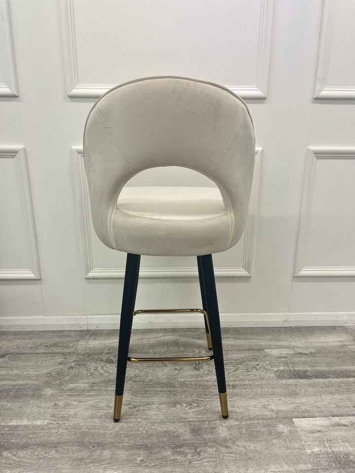 Astra Cream Black & Gold Bar Stool - Belmont Interiors