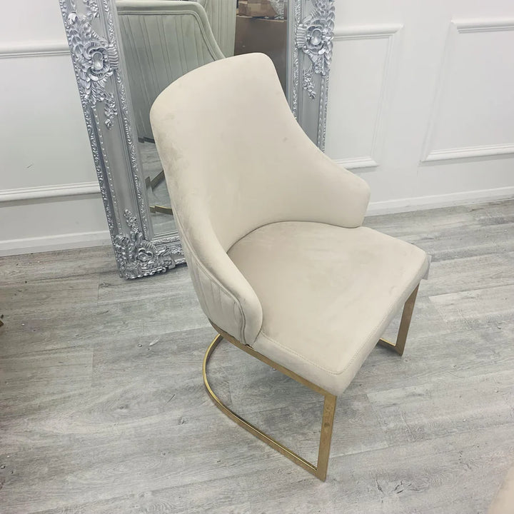 Carlton Cream & Gold Dining Chair - Belmont Interiors