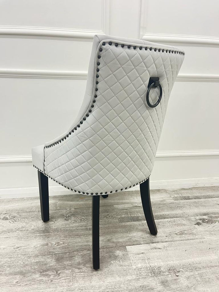 Bentley Light Grey and Black Dining Chair - Belmont Interiors