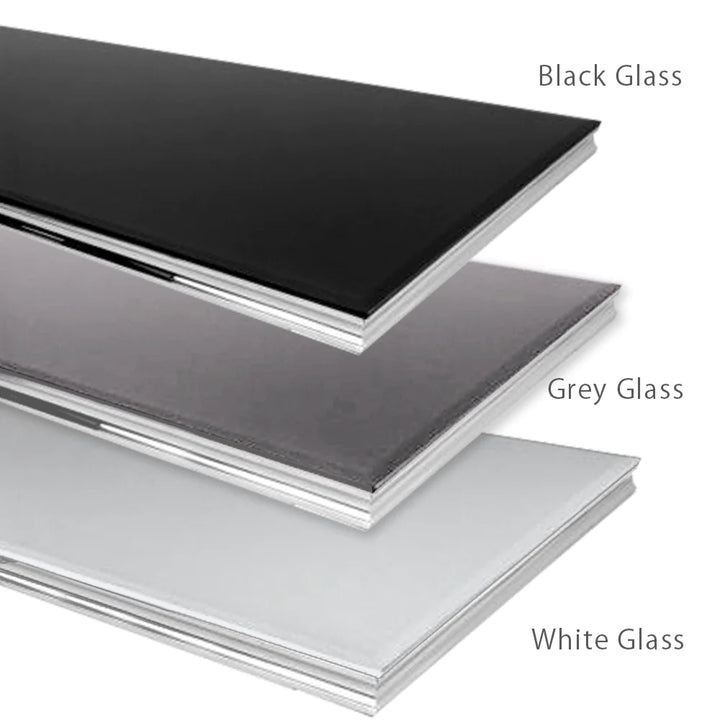 Louis White Tempered Glass & Chrome 130cm Coffee Table - Belmont Interiors