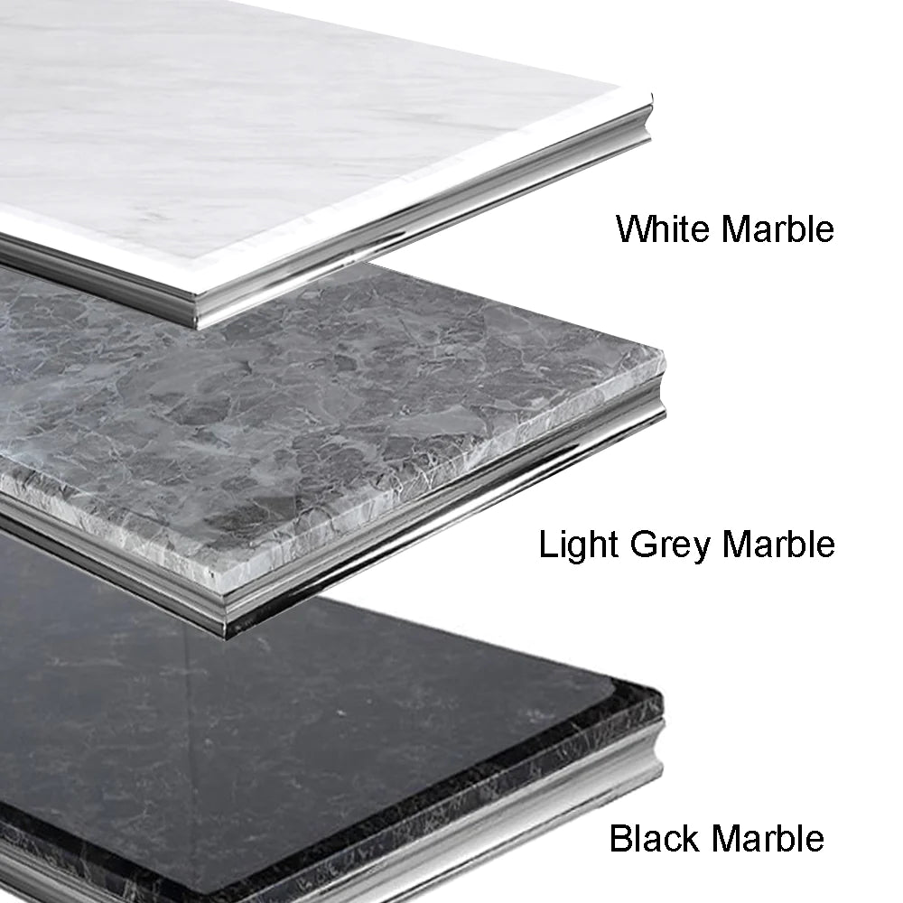 Arial 130CM Marble & Chrome Coffee Table - 11 Colours - Belmont Interiors