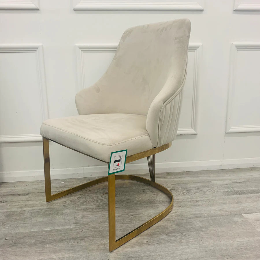 Carlton Cream & Gold Dining Chair - Belmont Interiors