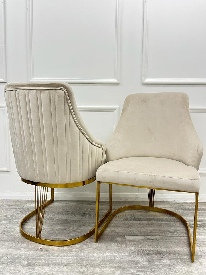 Carlton Cream & Gold Dining Chair - Belmont Interiors