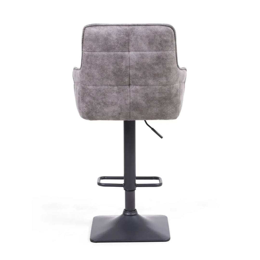 Suede Effect Dark Grey Bar Stool - Belmont Interiors