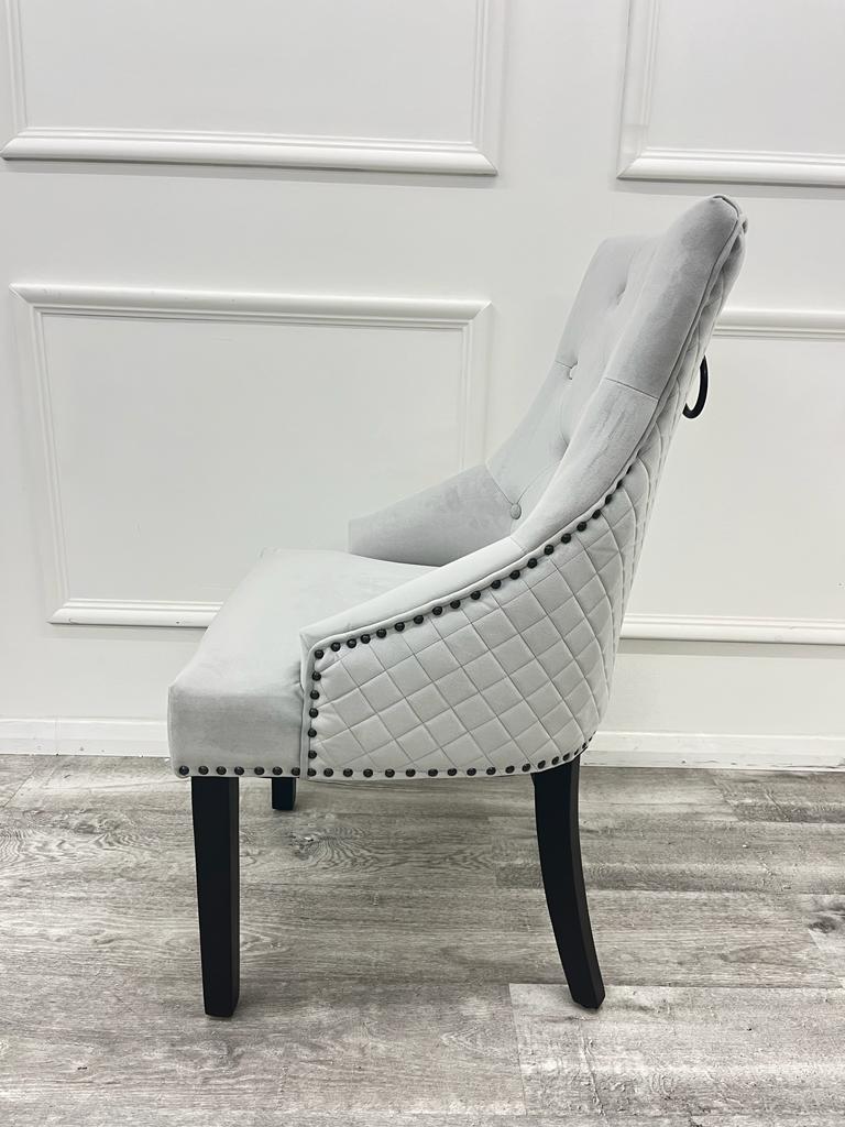 Bentley Light Grey and Black Dining Chair - Belmont Interiors