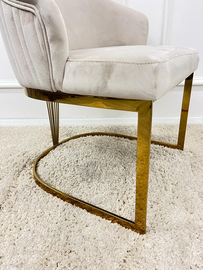 Carlton Cream & Gold Dining Chair - Belmont Interiors