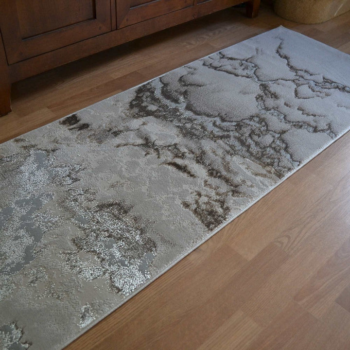 Aurora AU02 Marble Runner Rugs in Cloud Grey - Belmont Interiors