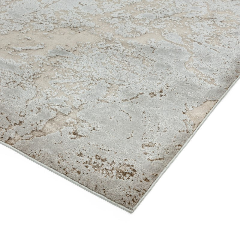 Aurora Strata AU16 Marble Runner Rugs in Metallic Beige Bronze and Grey - Belmont Interiors