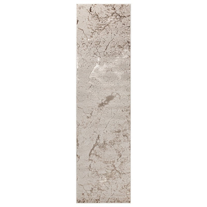 Aurora Strata AU16 Marble Runner Rugs in Metallic Beige Bronze and Grey - Belmont Interiors