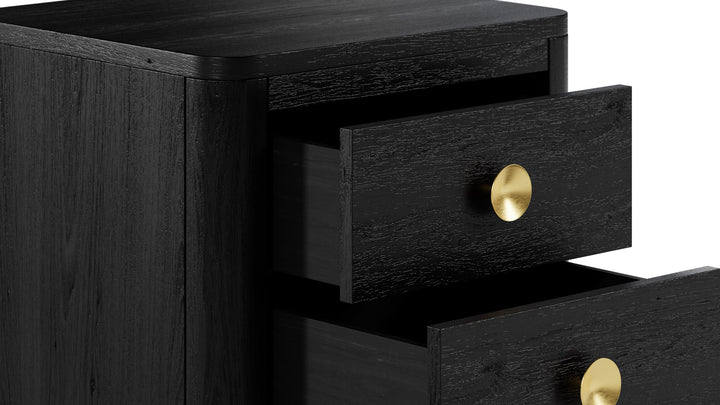 DI Designs Abberley Bedside in Black - 2 Drawer - Belmont Interiors