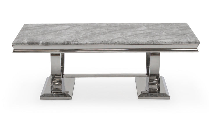 Arianna 130cm White Marble Coffee Table - Belmont Interiors