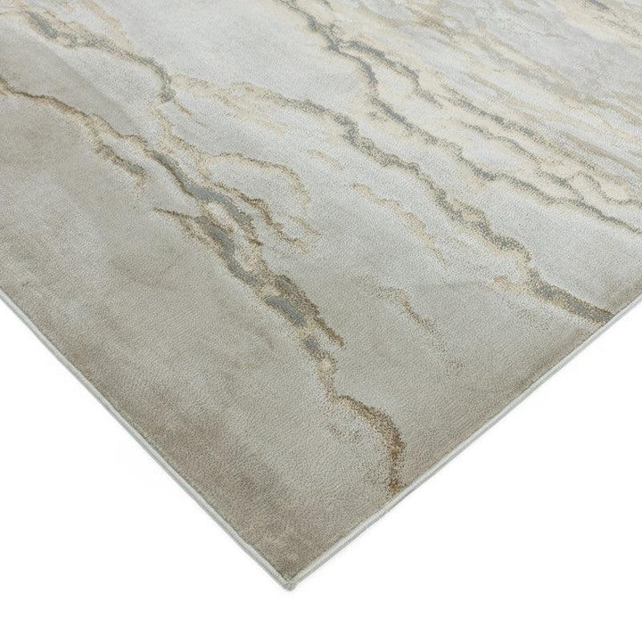 Aurora Linea AU17 Marble Rugs in Metallic Beige Bronze - Belmont Interiors