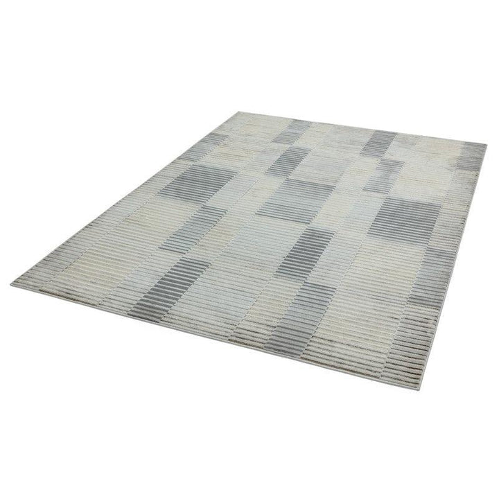 Aurora Ripple AU14 Geometric Rugs in Metallic Gold Silver - Belmont Interiors