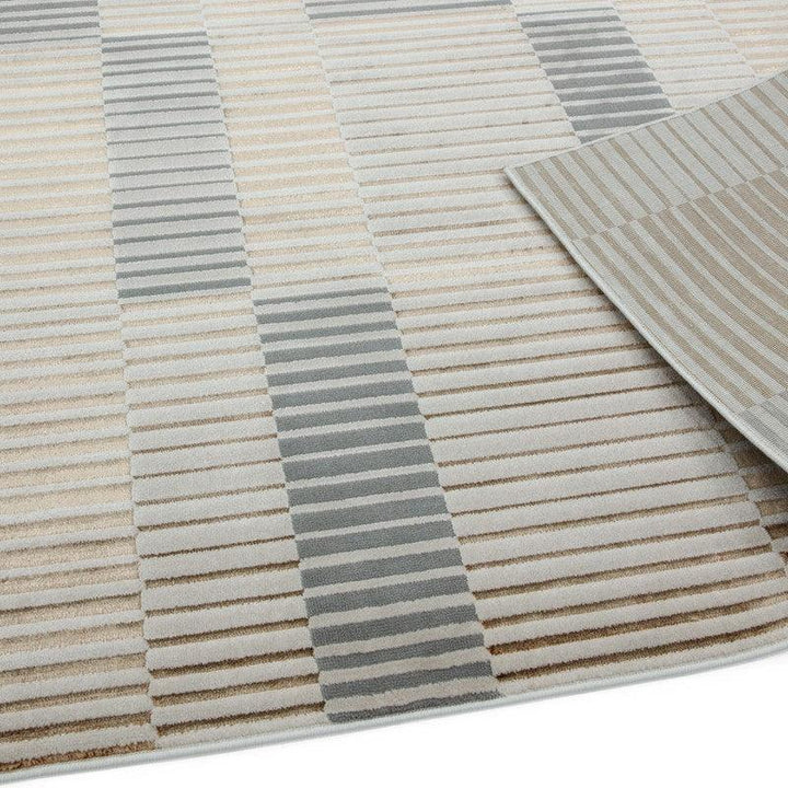 Aurora Ripple AU14 Geometric Rugs in Metallic Gold Silver - Belmont Interiors