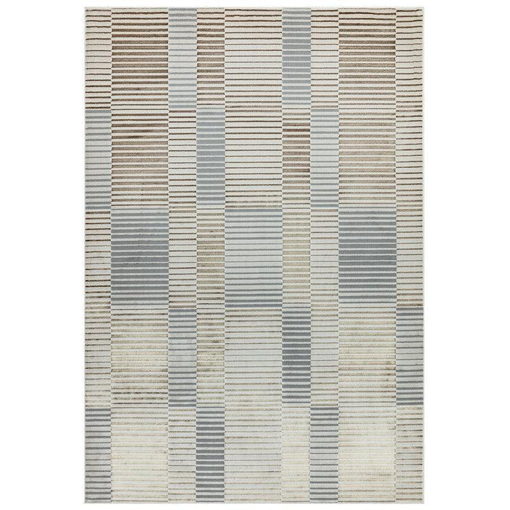 Aurora Ripple AU14 Geometric Rugs in Metallic Gold Silver - Belmont Interiors