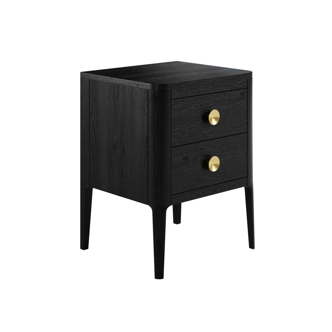 DI Designs Abberley Bedside in Black - 2 Drawer - Belmont Interiors