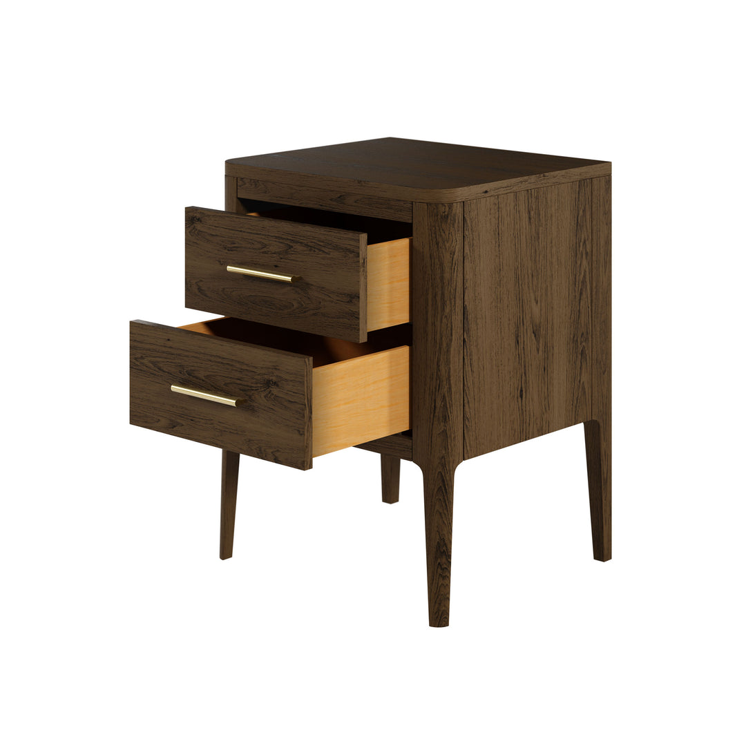 DI Designs Abberley Bedside in Brown - 2 Drawer-Bedside Tables-DI Designs-Belmont Interiors