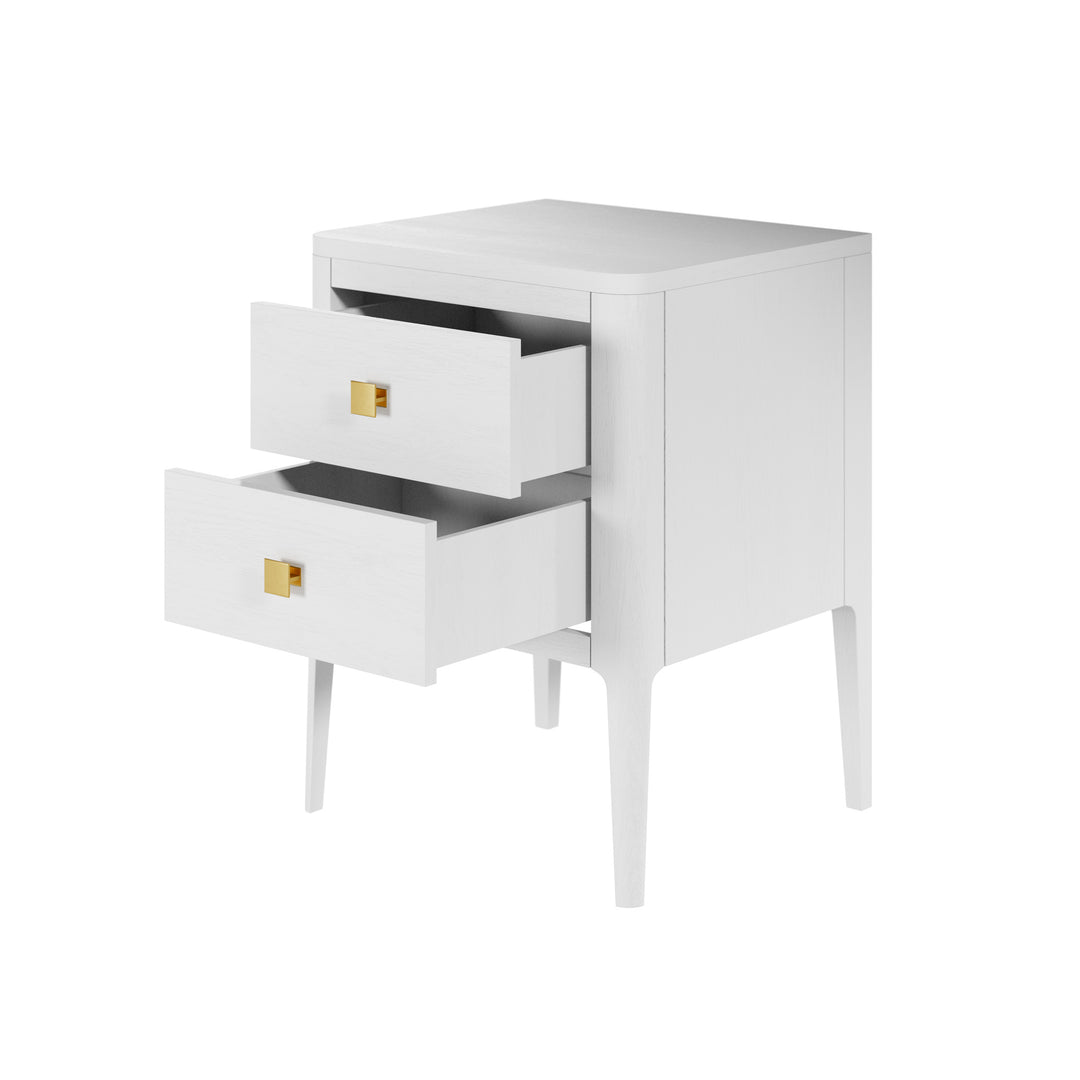 DI Designs Abberley Bedside in White - 2 Drawer - Belmont Interiors