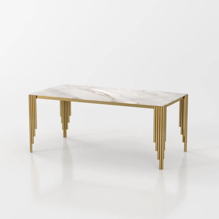 Mayfair 180cm Ceramic Marble & Gold Dining Table - Belmont Interiors