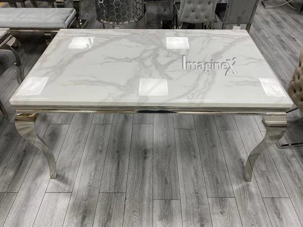 Louis 180cm Marble & Gold Dining Table - 4 Colours - Belmont Interiors