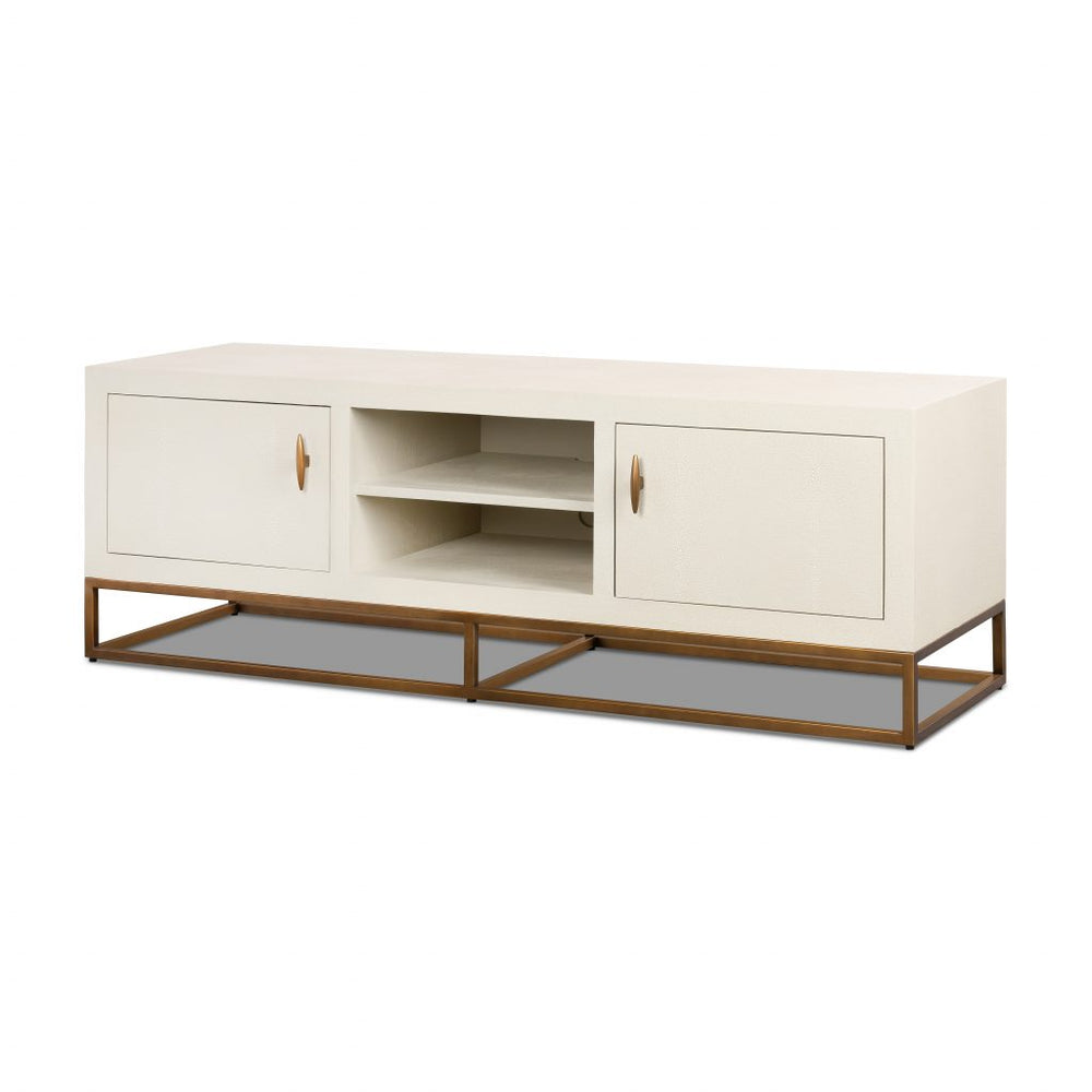 DI Designs Hampton TV Unit in Ivory Shagreen - Belmont Interiors