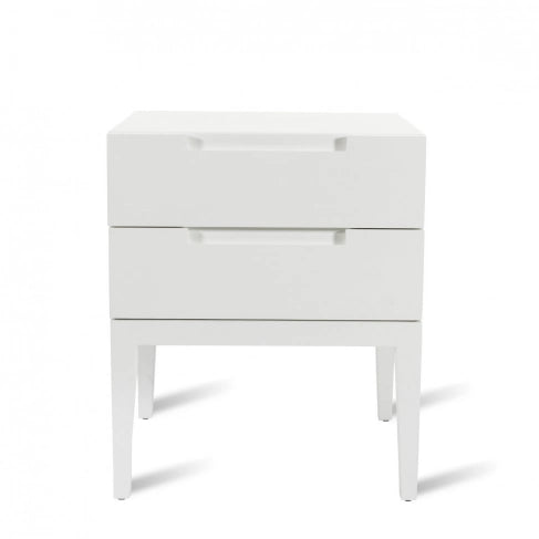 Twenty10 Designs Orchid 2 Drawer Bedside in White - Belmont Interiors